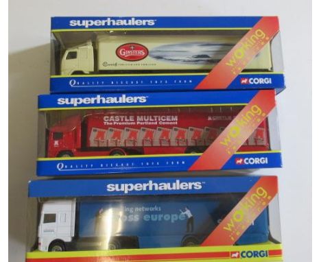 Corgi Super Haulers DAF Salvesan E.R.F. Castle Multicem and Volvo Ginsters, boxed E (Est. plus 21% premium inc. VAT)