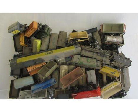 Locomotives and goods rolling stock by Bachmann, Hornby and others including Class 59, L.M.S. 4F modern and steam period wago