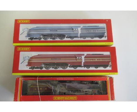 Hornby L.M.S. Coronation Class Duchess of Gloucester in red and L.M.S. Coronation Class, Coronation in blue, R308 Patriot Cla