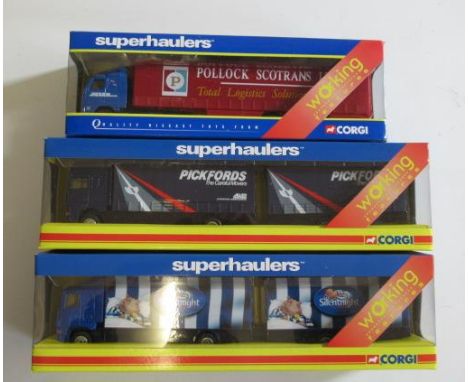 Corgi Super Haulers DAF Pickfords Scania Silent Night and Volvo Pollock Scotrans, boxed E (Est. plus 21% premium inc. VAT)