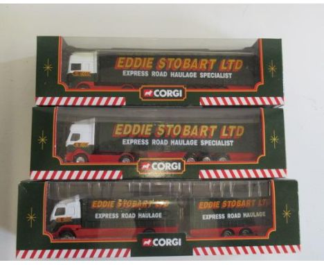 Corgi Eddie Stobart DAF 95, Volvo short wheel base and Renault, boxed, E (Est. plus 21% premium inc. VAT)
