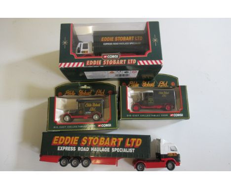 Corgi Eddie Stobart Ford Van, two vintage vans and an unboxed Volvo (Est. plus 21% premium inc. VAT)