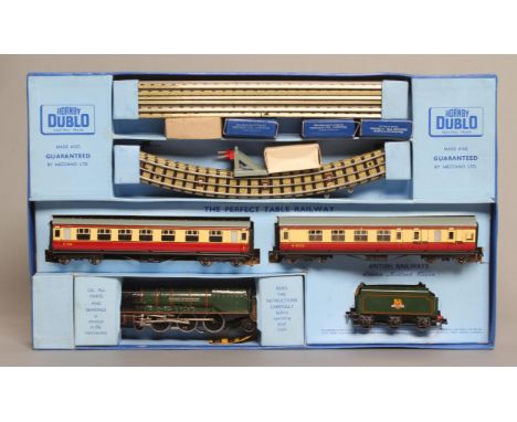 Hornby Dublo EDP12 Train Set with gloss Duchess of Montrose, two coaches and track, and three electric points and switches, l