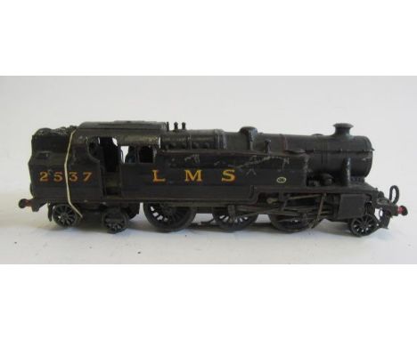 Scratch built by C.B. Smith 2-6-4 Stanier tank locomotive for three rail coarse scale, finished in L.M.S. black, some rusting