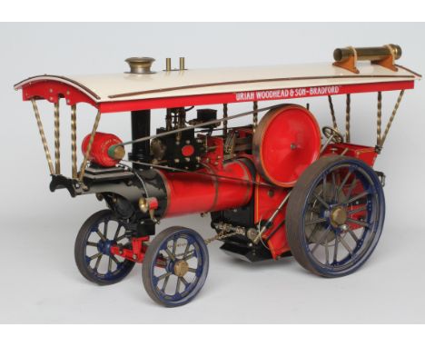 A Maxwell Hemmens 1" scale Showmans engine, coal fired single cylinder to gear box water pump, flywheel to dynamo driving lig