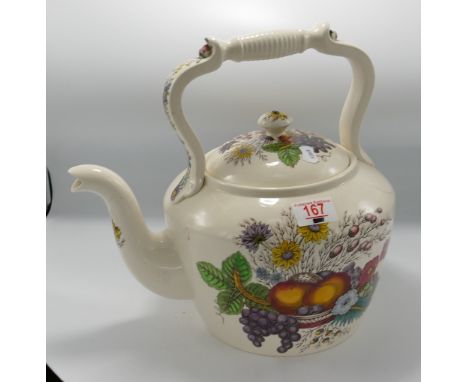 Very Large Floral Decorated Spode Teapot: height 31cm 