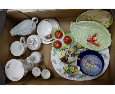 A mixed collection of items to include: Carltonware, Aynsley &amp; similar floral decorated items 