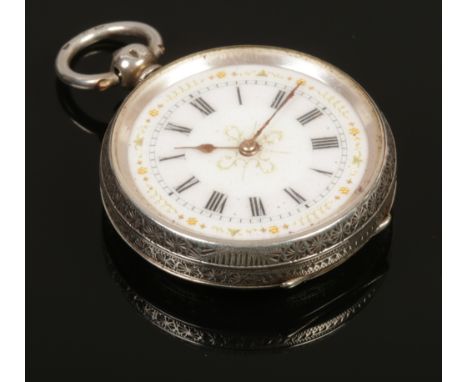 A continental silver pocket watch.