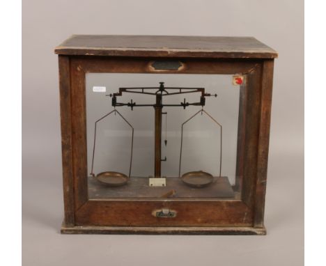 A cased chemical balance scales Fred K Jackson Manchester.