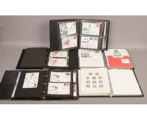 Five folders of military covers including Republic of the Marshall Islands, RAF signed and unsigned, 50th anniversary of The 