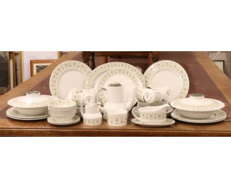 A Royal Doulton coffee / dinner service in the Samarra design including coffee pot, cream jug, sugar bowl, tureens, plates cu