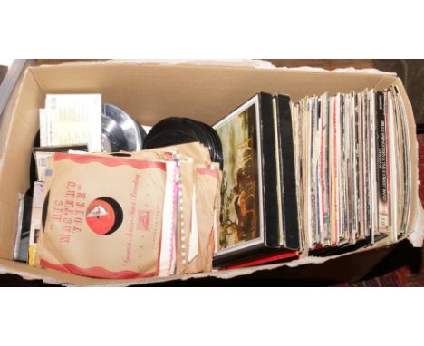 A box of L.P, singles and 78s records to include Diana Ross, Grease, Stevie Wonder, Rolling stones etc.