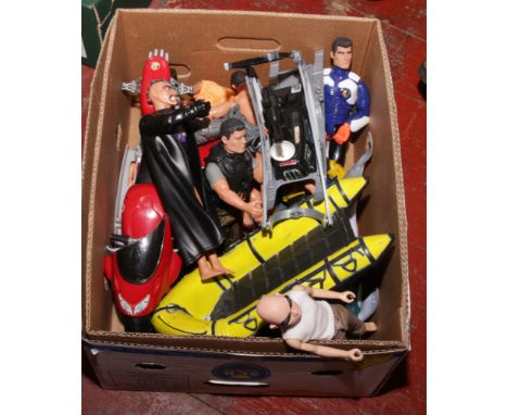 A box of Action Man related items to include Dr X figure, Action Man figure, vehicle etc.