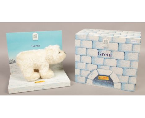 A boxed Steiff mohair Little Polar bear soft toy, Greta.