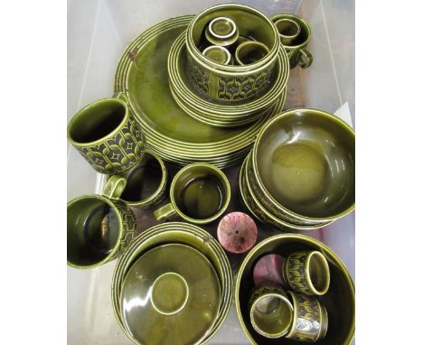 1970's Hornsea green ground Heirloom part breakfast and tea service 