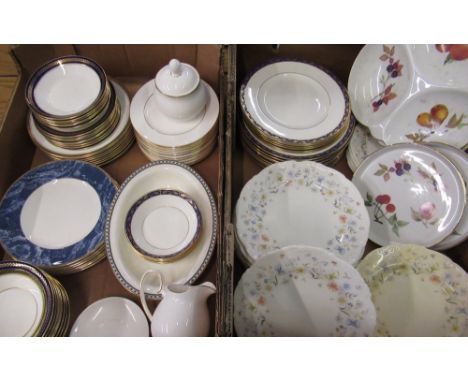 Various English ceramics including Wedgwood Cantata, &amp; Marina, Coalport English Garden, two Evesham flan dishes, pair of 