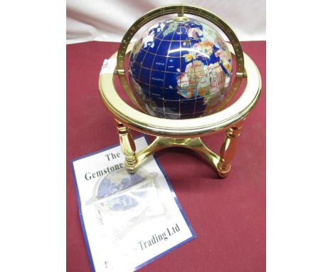 Small gemstone globe, approx H25cm 