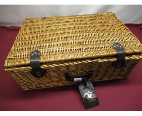 Beverley Hills Polo Club Picnic basket complete with contents, together with a similar picnic basket with contents, an empty 