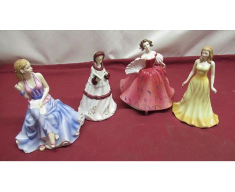 Royal Doulton figurine 'Thinking of You' HN5144, 'First Waltz' HN5093, 'October Opal' HN4979 and 'Second Day of Christmas' HN