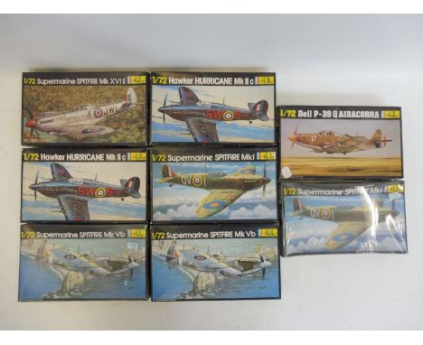 Eight boxed Heller 1/72 scale model aircraft kits.