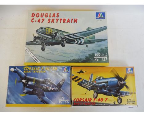 Three boxed Italeri 1/72 scale kits, not checked.