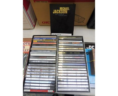 CDs - a Michael Jackson box set plus 45 CDs across two boxes, the first box solely Michael Jackson, the other David Bowie and