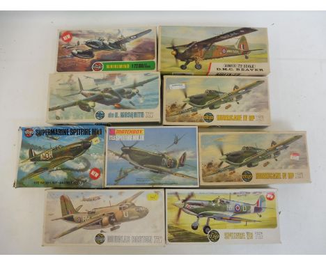 Eight boxed Airfix 1/72 scale model kits, plus a Matchbox kit, not checked.