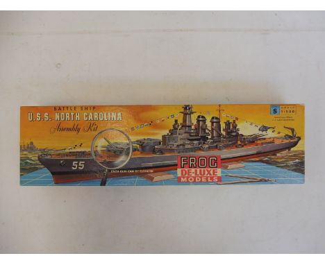 A 1/500 scale Frog USS North Carolina battleship, unchecked.