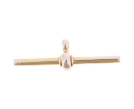 An Antique 15ct gold T-bar, maker JWB, 34.3mm, 3.7gNo damage or repair, only general surface wear, full UK hallmarks slightly