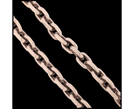 A heavy Danish sterling silver anchor cable link chain necklace, 50cm, 129.4gNo damage or repair, only light surface wear, st