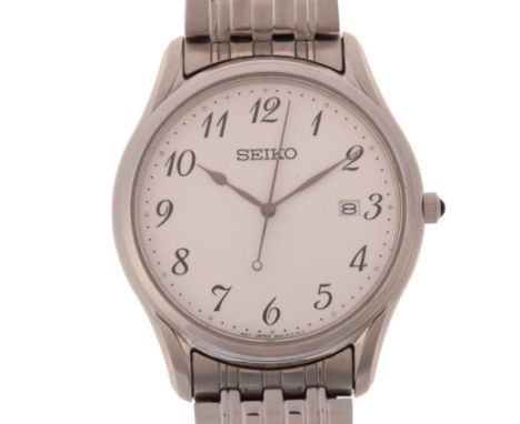 SEIKO - a stainless steel quartz calendar bracelet watch, ref. 6N42-00K0, circa 2022, silvered dial with silvered Arabic nume