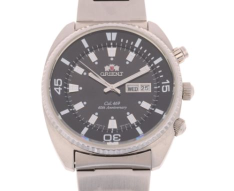 ORIENT - a limited edition stainless steel 40th Anniversary automatic calendar bracelet watch, ref. EM7F-CO-B CA, circa 2012,