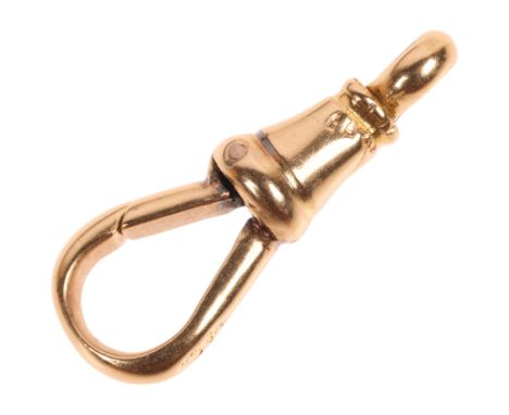 An Antique 18ct gold dog clip, 20.8mm, 1.9g A few small marks around base, otherwise no damage, clip working perfectly, stamp
