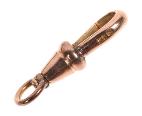 An Antique 9ct rose gold dog clip, 23.1mm, 1.7gNo damage or repair, clip working perfectly, stamped 9ct