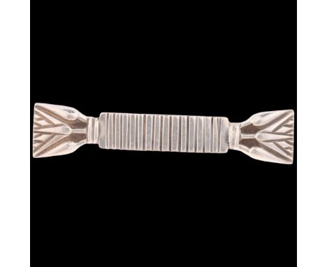 HANS HANSEN - a Danish modernist sterling silver 'Christmas Cracker' brooch, 48.4mm, 8.8gNo damage or repair, only light surf