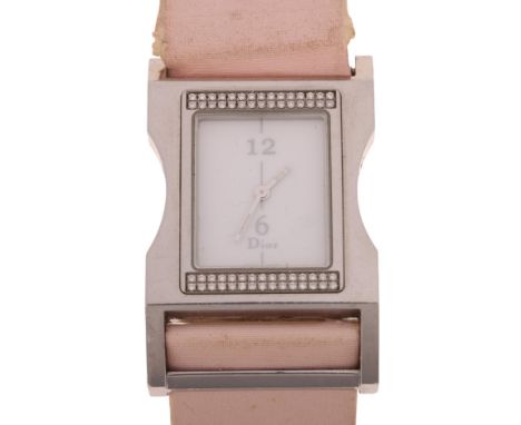 CHRISTIAN DIOR - a lady's Vintage stainless steel quartz wristwatch, ref. DV3036, white dial with silvered halfly Arabic nume