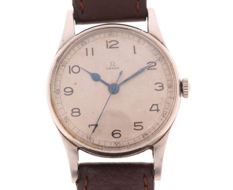 OMEGA - a Second World War Period stainless steel British Air Ministry RAF Pilot's/Navigator's mechanical wristwatch, circa 1