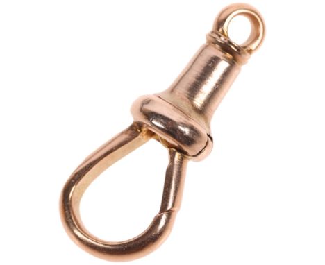 An Antique 9ct rose gold dog clip, 19.1mm, 1.3gNo damage or repair, clip working perfectly, stamped 9c