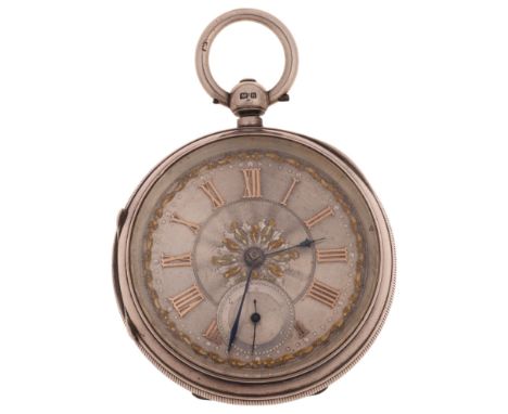An early 20th century silver open-face key-wind pocket watch, by Duff & Miller of Paisley, silvered engine turned dial with a