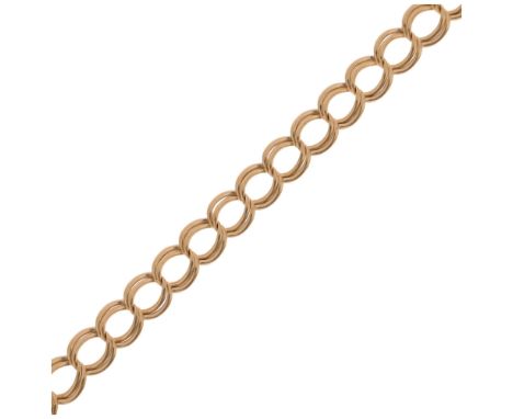 A 9ct gold double curb link chain bracelet, import London 1980, 18cm, 4.3gNo damage or repair, no broken links, clasp working