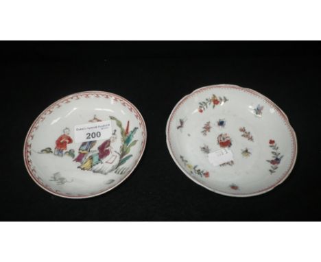 TWO CHINESE FAMILLE ROSE SAUCERS