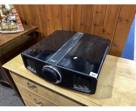 A JVC D-ILA home cinema projector, with screen and stand