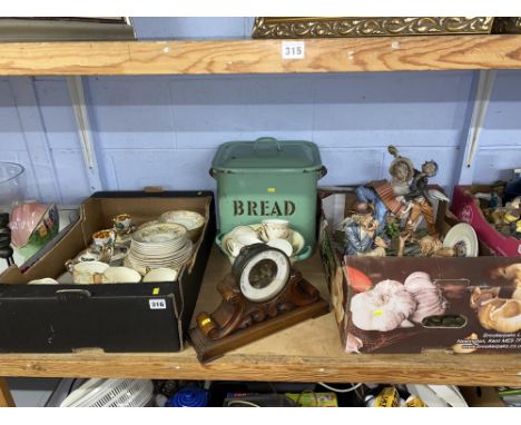 Royal Paragon tea set, enamelled bread bin etc