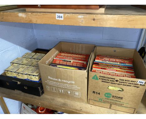 Shelf of vintage Annuals and ten Zodiac figures