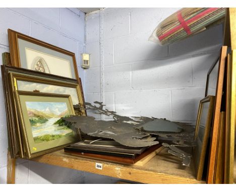 Shelf of pictures, various subjects