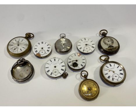 An assorted collection of 19th Century pocket watches for spares or repairs, to include a Corma chronograph pocket watch