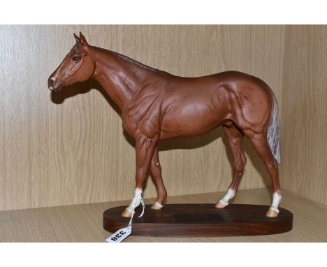 A BESWICK CONNOISSEUR MODEL OF 'GRUNDY' RACEHORSE OF THE YEAR 1975, matt glaze, model number 2558, racehorse of the year 1975