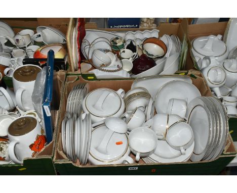 FIVE BOXES OF CERAMIC TABLEWARE to include an extensive collection of Eschenbach continental dinnerware, Royal Worcester egg 