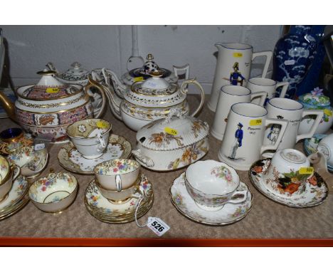 A VARIETY OF PORCELAIN KITCHENWARE AND A VASE to include a 'Prunus' patterned vase with a 4 character Chinese manufacturers m