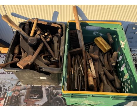 2 Trays of old tools